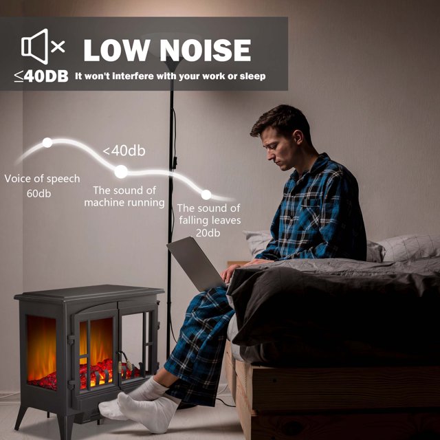 LHRIVER Electric Fireplace Infrared Stove Heater, Freestanding Fireplace Heater, 3D Realistic Flame Effects, Adjustable Brightness and Heating Mode, Overheating Safe Design, 1000W/1500W, (23 Inch)