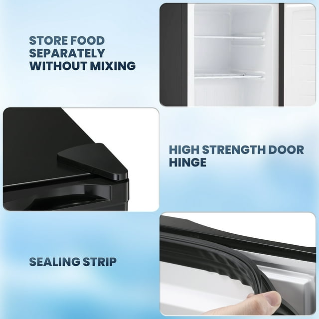 LHRIVER Upright Freezer, Energy Saving 2.1 Cu.ft Single Door Compact Upright Freezer with Reversible Door(Black)