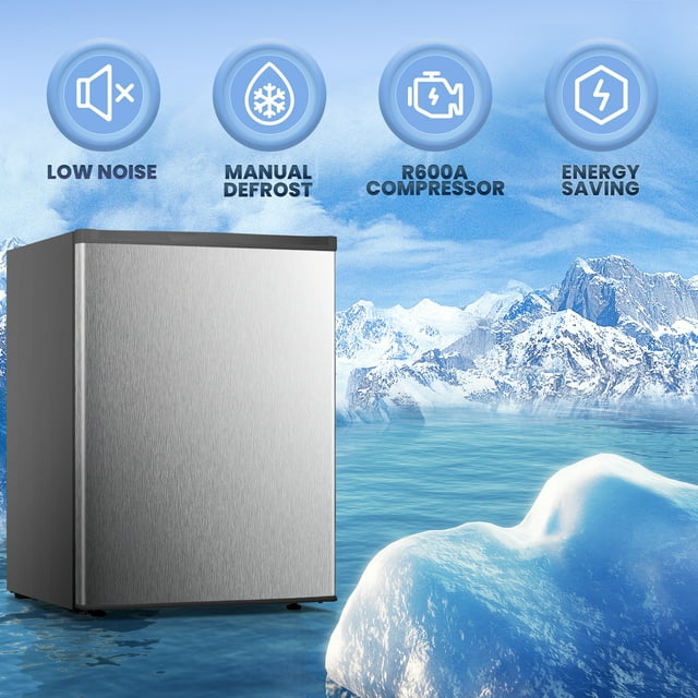 LHRIVER Upright Freezer, Energy Saving 2.1 Cu.ft Single Door Compact Upright Freezer with Reversible Door(Silver)