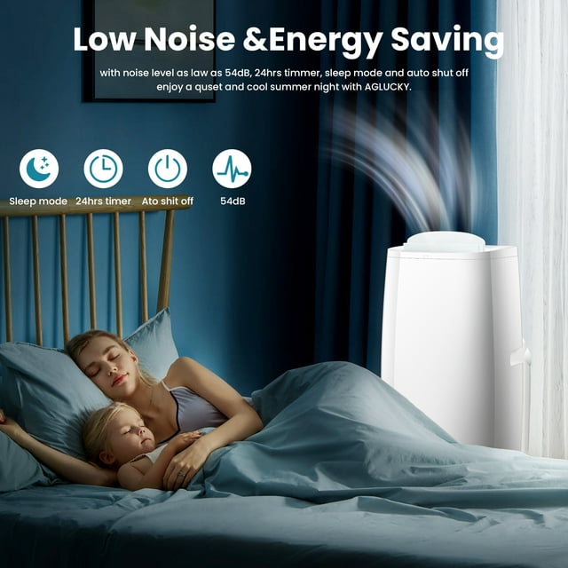 LHRIVER 10200BTU (14000 BTU ASHARE) Portable Air Conditioner,Portable AC Unit for Room Up to 450 Sq.Ft, White,3 in 1 , Ft Air Conditioner Fan