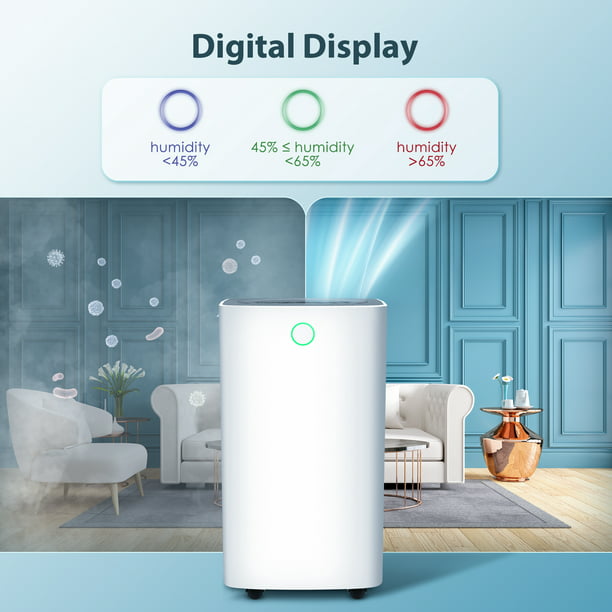 LHRIVER 30 Pint Dehumidifiers, 1000 Sq. ft Dehumidifier with Drain Hose, 0.53 Gallon Water Tank, 3 Operation Modes, 24H Timer for Home/Laundry Room