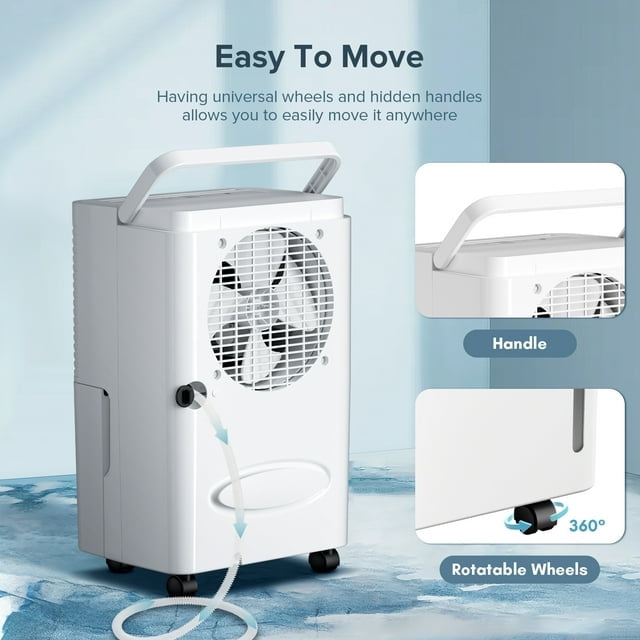 Havato Portable 30 Pint Dehumidifier with 2 Operation Modes and 24-Hour Timer, Stylish and Exquisite, Basement/Bathroom/Laundry Room.