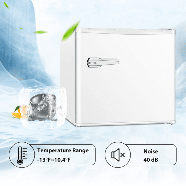 LHRIVER Mini Upright Freezer Compact Refrigerators,1.2Cu.ft Small Stand up Freezer for Home Office, White