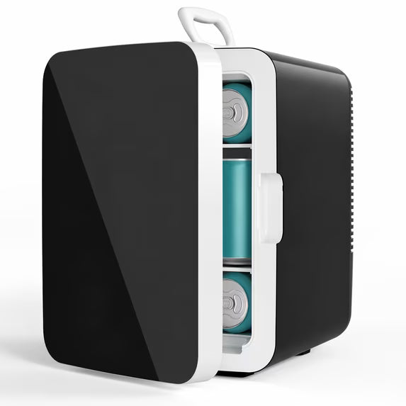Havato 10L Portable Personal Mini Refrigerator, Compact Mini Fridge, 2.6 Gal with AC/DC Adapters for Beverage, Makeup, Black