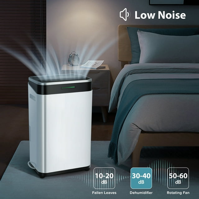 LHRIVER 45 Pint Dehumidifiers, 3000 Sq. Ft Dehumidifier with Drain Hose, 1.72 Gallon Water Tank, 3 Operation Modes, 24H Timer, Portable Dehumidifier for Basement/Bathroom/Laundry Room