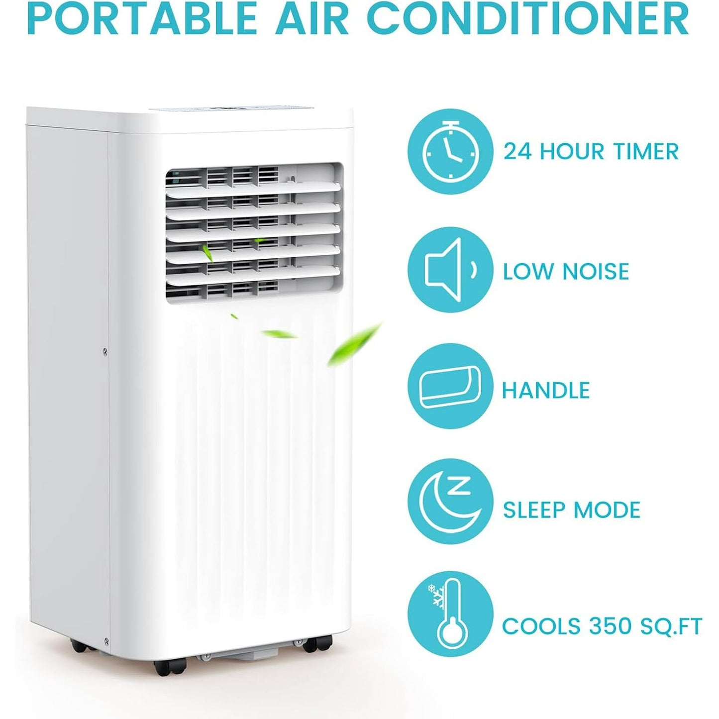 Havato 5000BTU (8000BTU ASHRAE) Portable Air Conditioner with Dehumidifier/Fan/Cooler, Cooling 300 Sq.ft, Remote Control, White