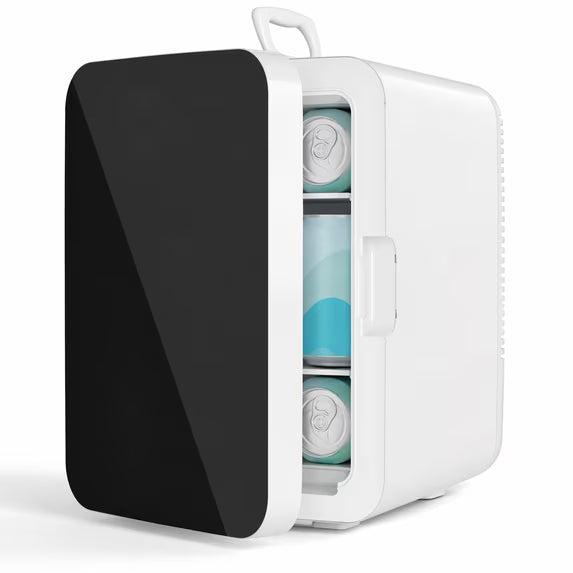 Havato 10L Portable Personal Mini Refrigerator, Compact Mini Fridge, 2.6 Gal with AC/DC Adapters for Beverage, Makeup, White