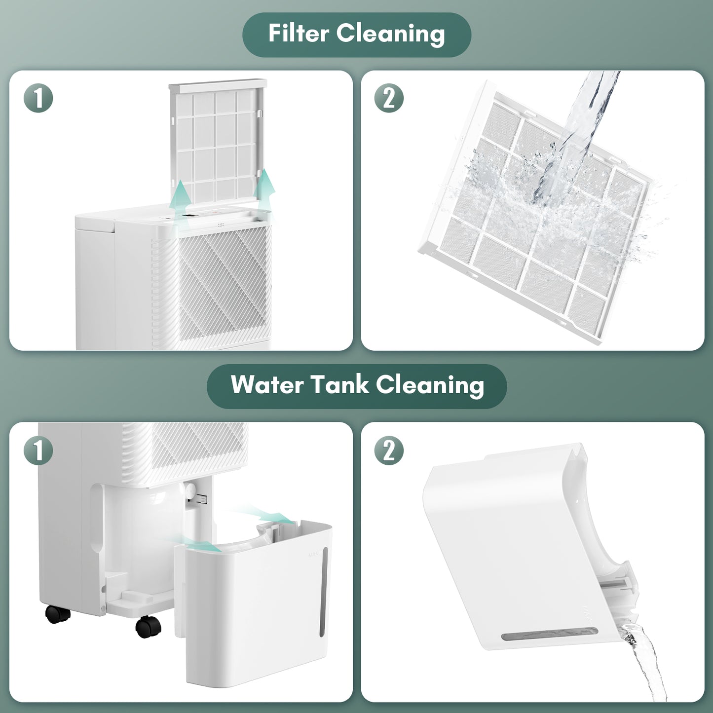 LHRIVER 30 Pint Dehumidifiers with Drain Hose, 24H Timer, Portable Design with Handle for Bathroom and Bedroom