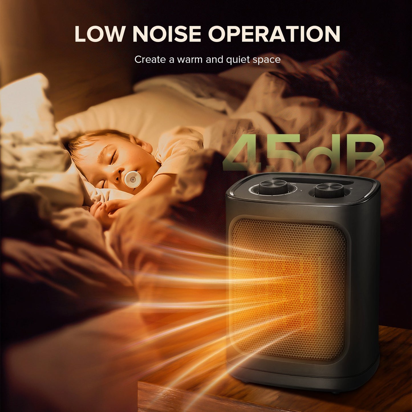 LHRIVER Small Space Heater for Indoor Use - ETL Certified Ceramic Portable Heater Fan, 1500W/750W, Ideal for Home/Dorm/Office, Black