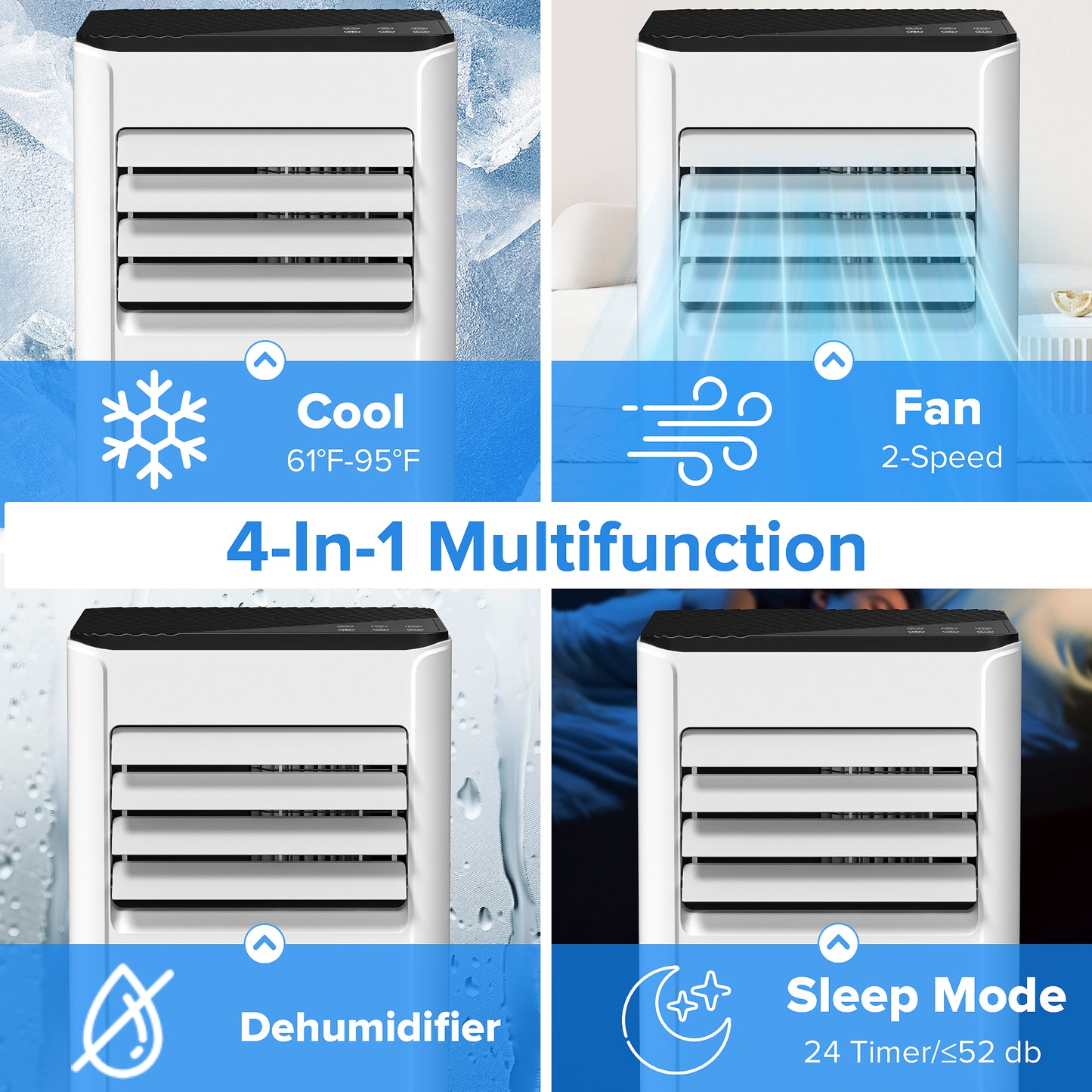 Havato 6000BTU (10,000 BTU ASHRAE) Portable Air Conditioner, Cooling/Dehumidifier/Fan/Sleep, 4-in-1 AC unit, Remote Control,  Cools up to 350 Sq.Ft