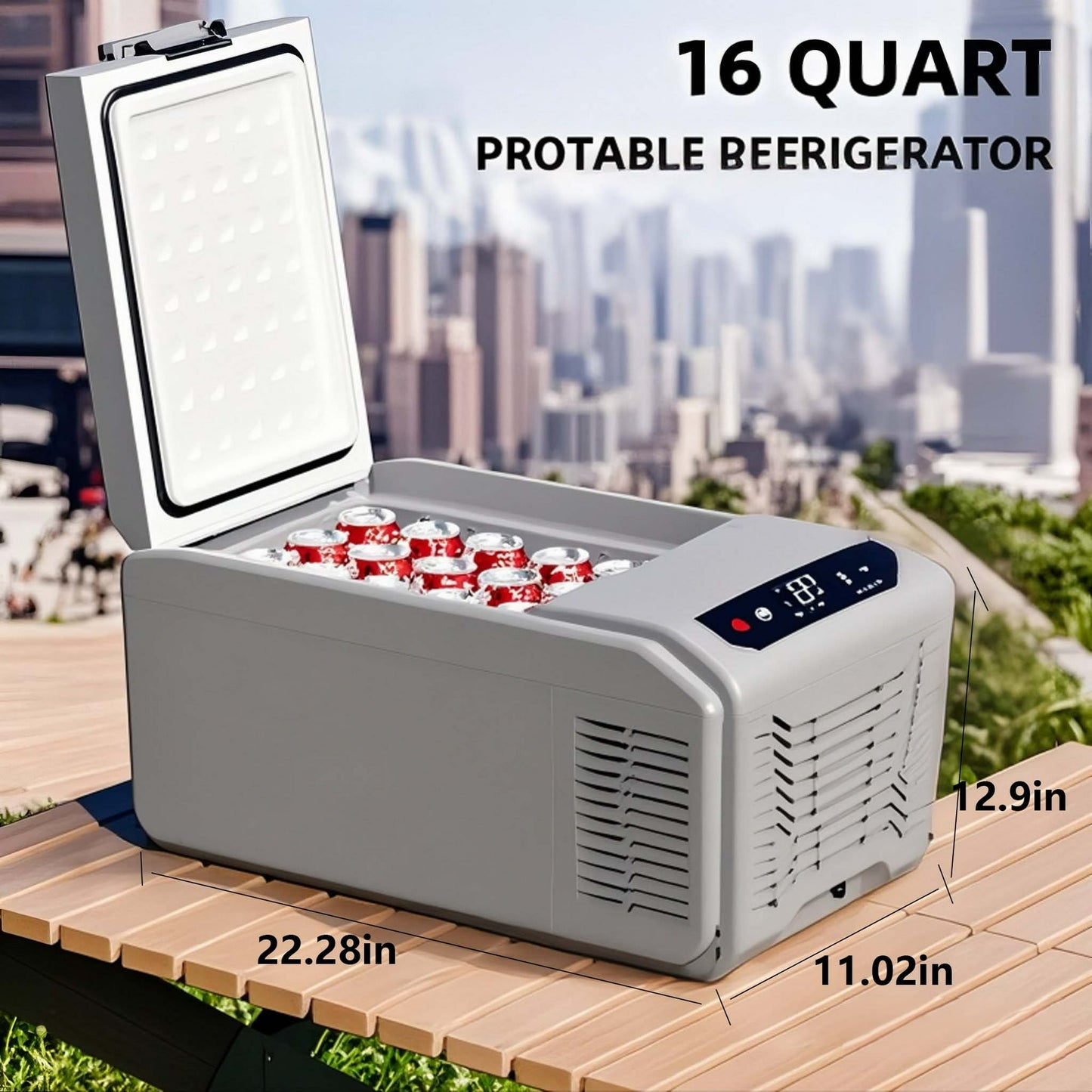 LHRIVER LHRIVER 12V 19QT(18L) Car Refrigerator, Portable Electric Cooler RV Fridge DC/AC, -4℉~68℉, Mini Fridge for Camping, Travel, Truck, Home, Fishing, RV