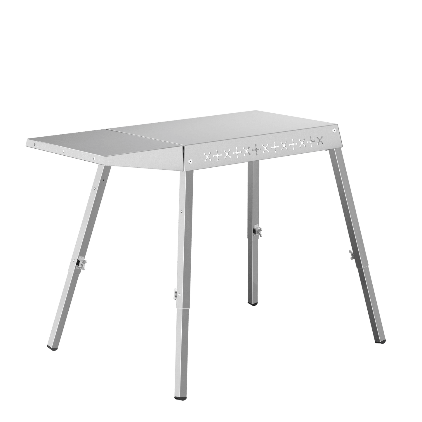 LHRIVER Food Grade 304 Stainless Steel BBQ Grill Table, Adjustable Legs BBQ Grill Stand for Tabletop Griddle