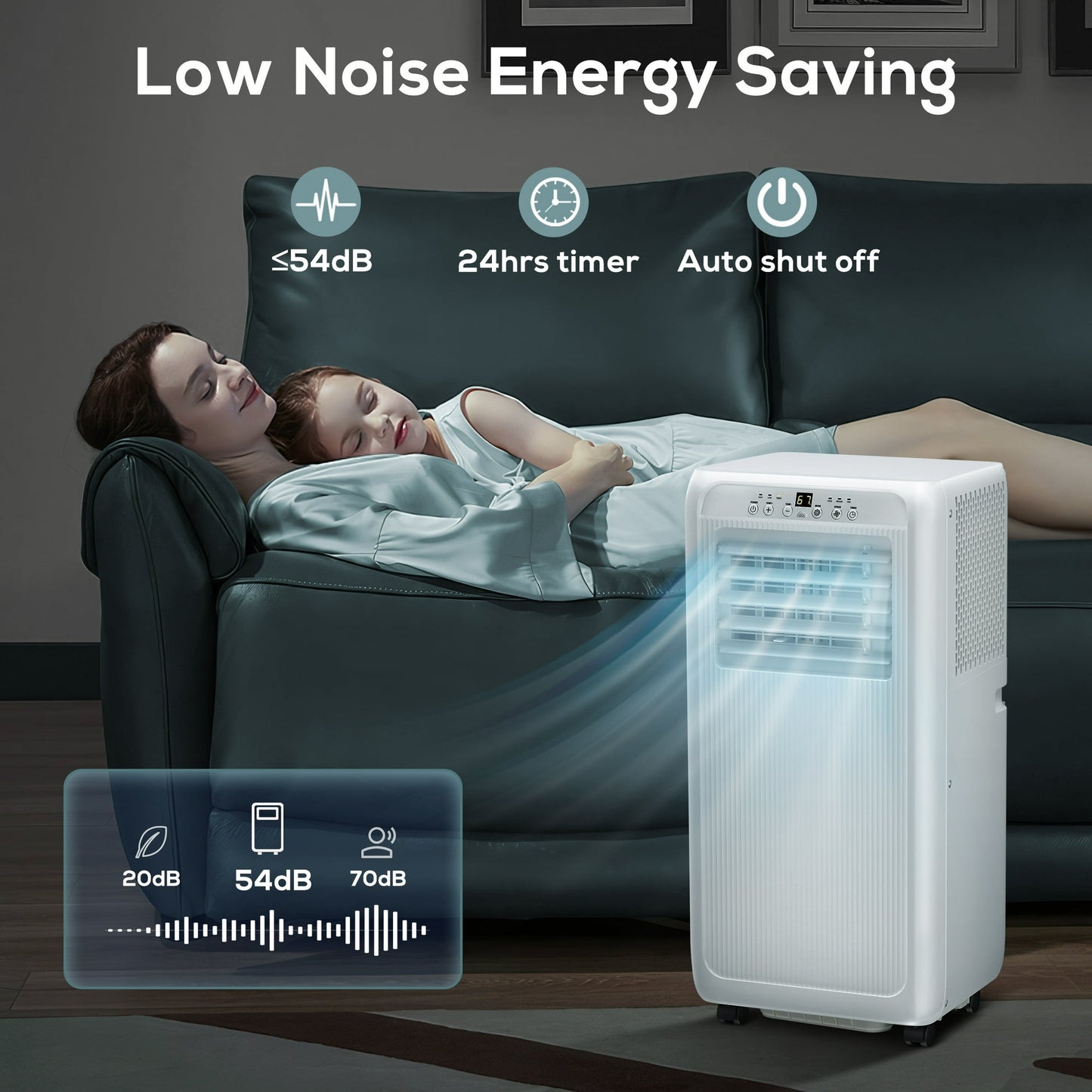 Havato 8000 BTU Portable Air Conditioner with Dehumidifier/Fan/Cooler, Cooling 250 Sq.ft, Remote Control, White