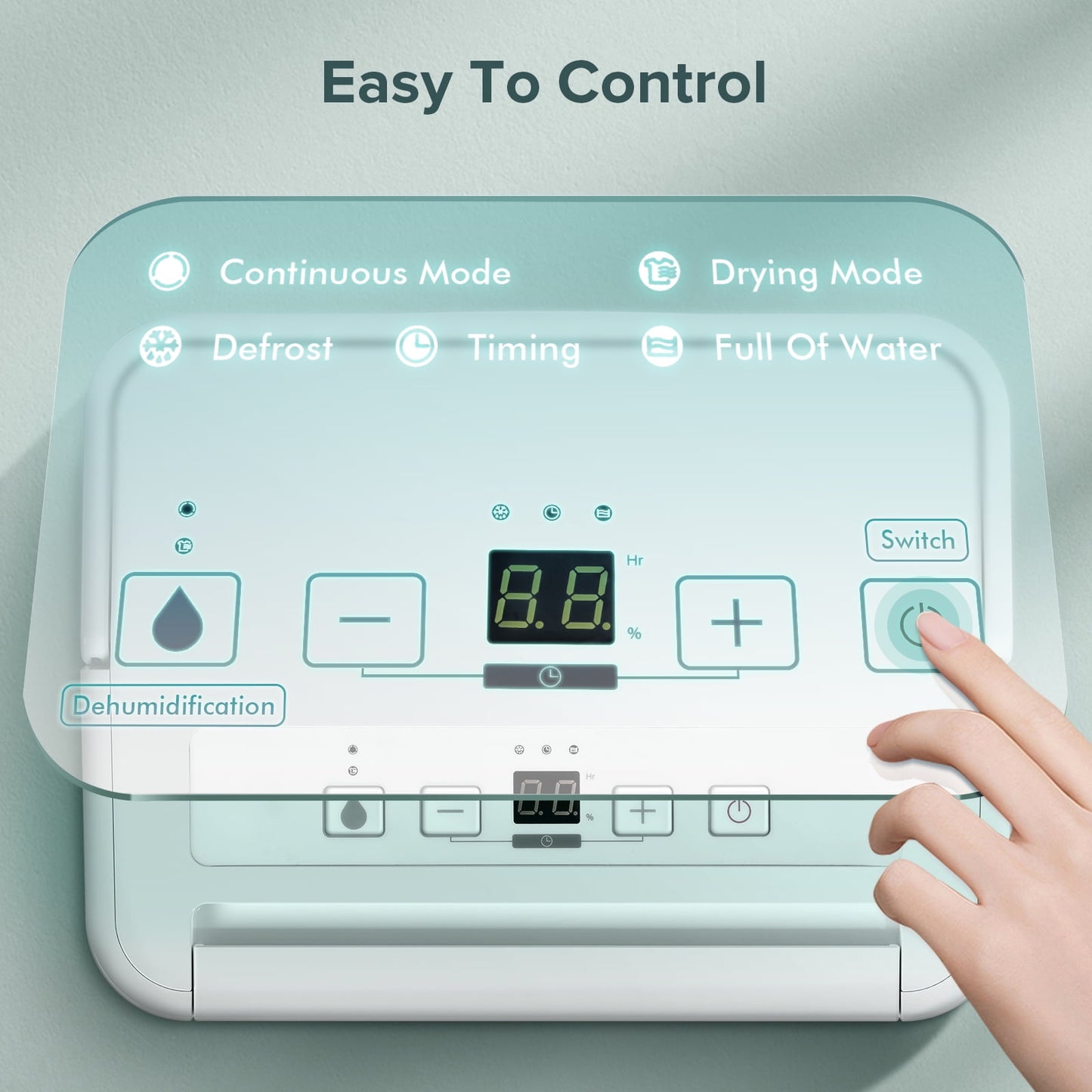 LHRIVER 22 Pint Dehumidifiers with Drain Hose, 24H Timer, Portable Design with Handle for Bathroom and Bedroom