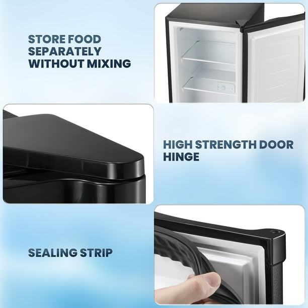 LHRIVER Upright Freezer, Energy Saving 3.0 Cu.ft Single Door Compact Upright Freezer with Reversible Door(Black)