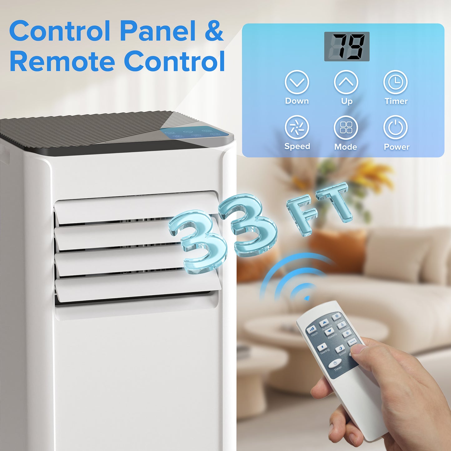 Havato 6000BTU (10,000 BTU ASHRAE) Portable Air Conditioner, Cooling/Dehumidifier/Fan/Sleep, 4-in-1 AC unit, Remote Control,  Cools up to 350 Sq.Ft