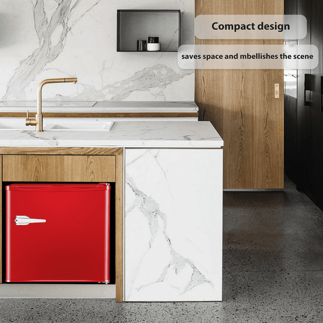 LHRIVER Mini Upright Freezer Compact Refrigerators,1.2Cu.ft Small Stand up Freezer for Home Office, Red
