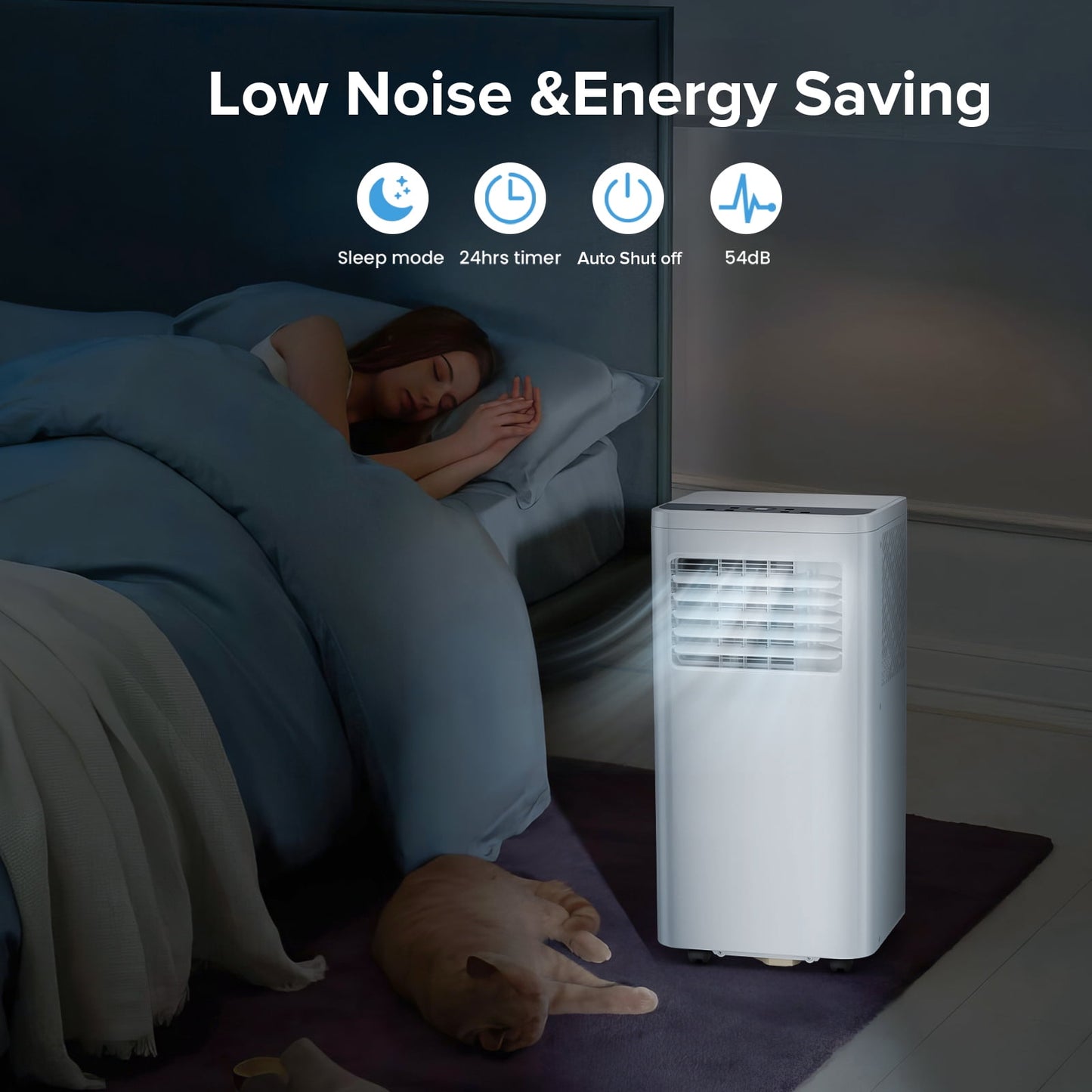 LHRIVER Portable Air Conditioners with Window Kits 5000BTU (8000 BTU ASHRAE), Dehumidifier, 2 Fan Speeds, AC Unit for Room