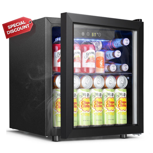 Havato 1.3Cu.Ft Beverage Cooler, 12 Bottles and 48 Cans Mini Refrigerator, Electronic Touch LED Light, Home/Bar/Office