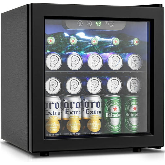 Havato 1.3Cu.Ft Beverage Cooler, 12 Bottles and 48 Cans Mini Refrigerator, Electronic Touch LED Light, Home/Bar/Office