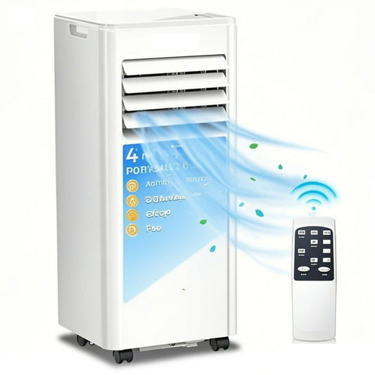 Havato 6,000BTU (10,000 BTU ASHARE) Portable Air Conditioner with Remote Control, Cools up to 350sq. ft, 24H Timer, 4-in-1, Bedroom/Office/Home/Dorm-White