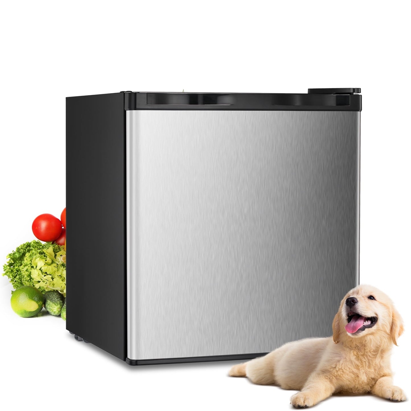 Havato Mini Freezer Countertop, Energy Efficient 1.1 Cu.ft, Single Door Compact Upright Freezer with Reversible Door for Home/Office/Kitchen (Silver)
