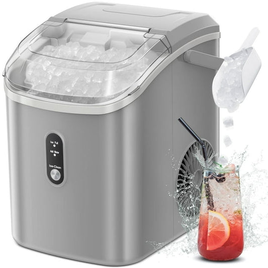 Havato Nugget Portable Ice Maker, 33lbs/24H, Self-Cleaning Function, First Choice for Home/Office/Parties , Grey