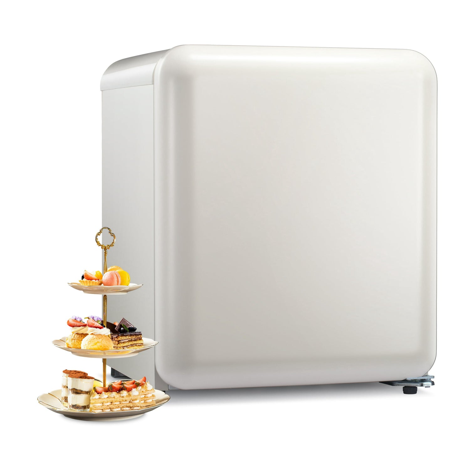 LHRIVER 1.7 Cu. Ft Mini Fridge with Freezer, Compact Refrigerator, Energy Saving, Adjustable Thermostat For Dorm / Office / Bedroom , White