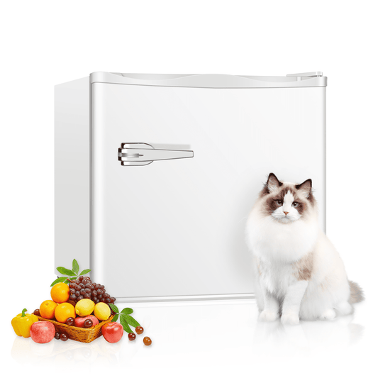 LHRIVER Mini Upright Freezer Compact Refrigerators,1.2Cu.ft Small Stand up Freezer for Home Office, White