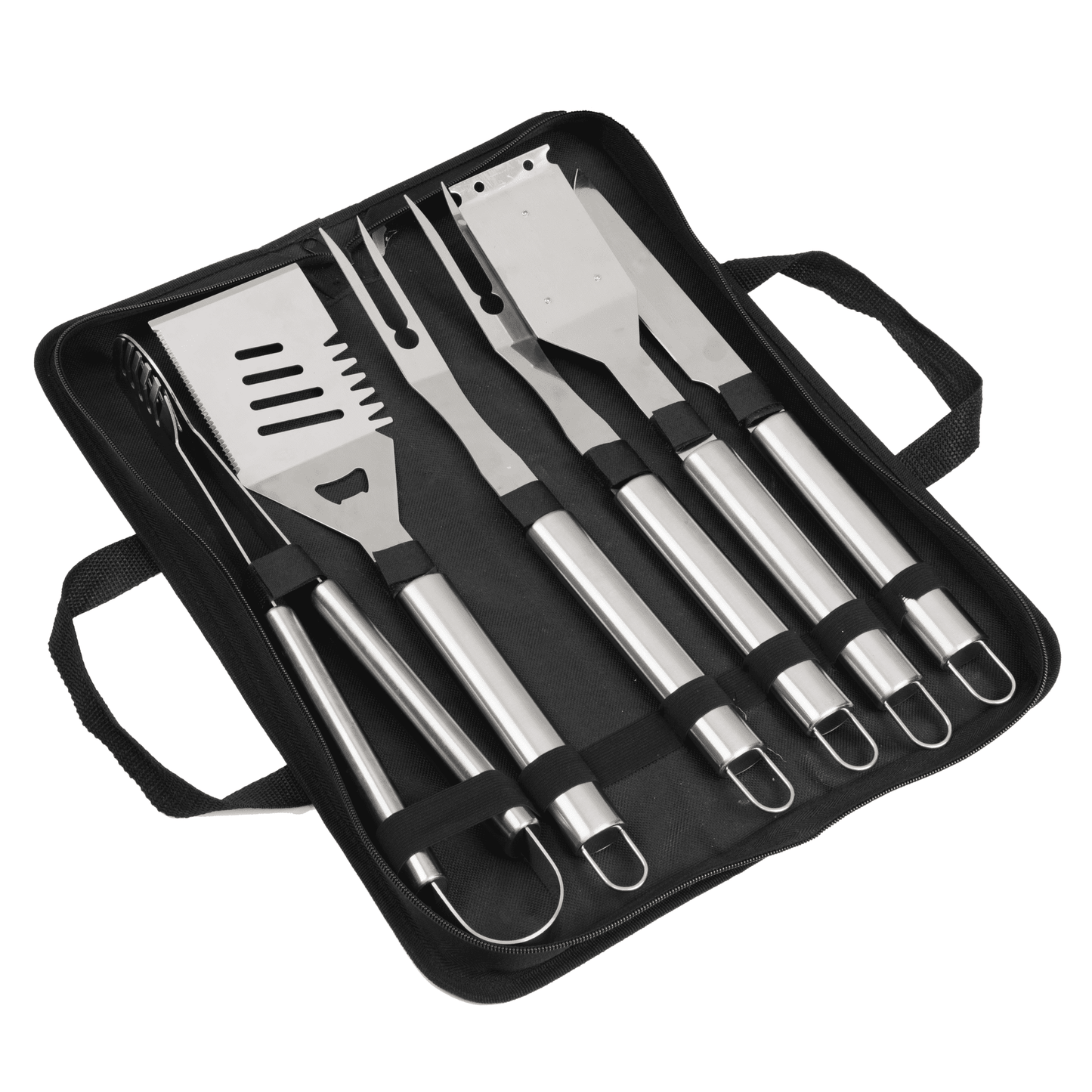 LHRIVER Stainless Steel BBQ Tool Grilling Accessories Kit with Bag for Camping, Kitchen