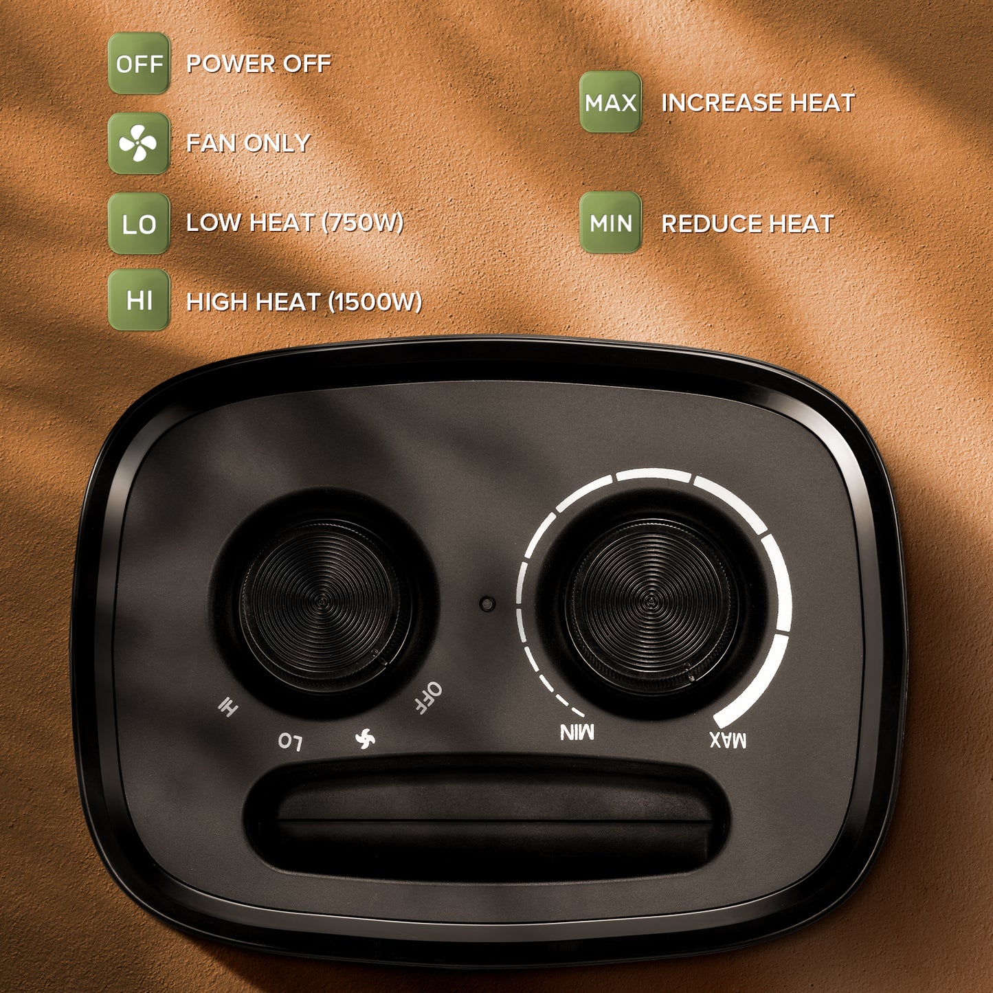 LHRIVER Small Space Heater for Indoor Use - ETL Certified Ceramic Portable Heater Fan, 1500W/750W, Ideal for Home/Dorm/Office, Black