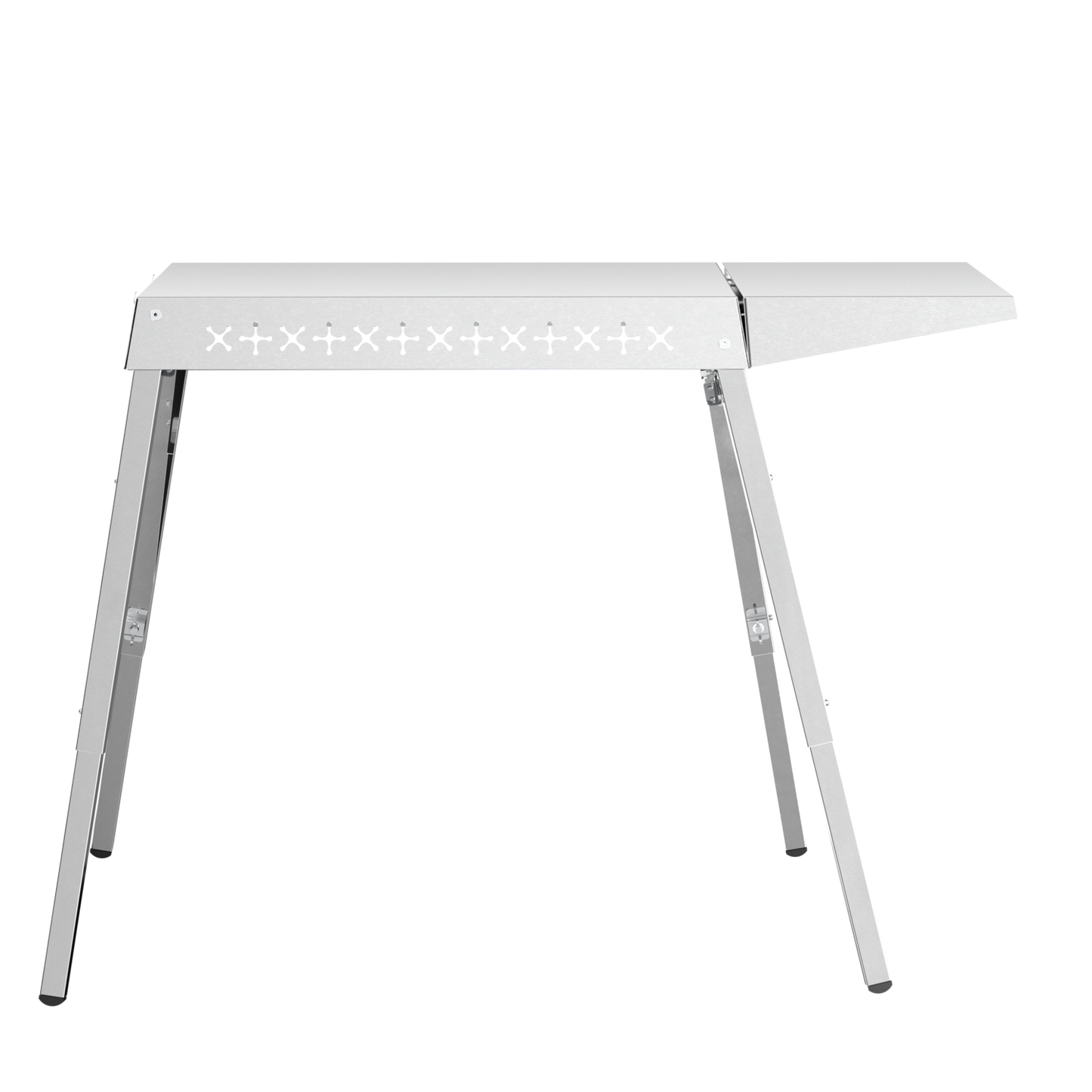 LHRIVER Food Grade 304 Stainless Steel BBQ Grill Table, Adjustable Legs BBQ Grill Stand for Tabletop Griddle