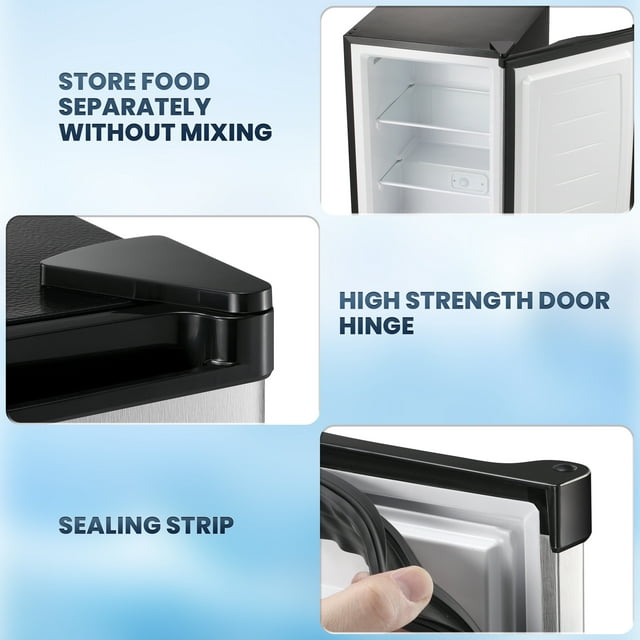 LHRIVER Upright Freezer, Energy Saving 3.0 Cu.ft Single Door Compact Upright Freezer with Reversible Door(Silver)