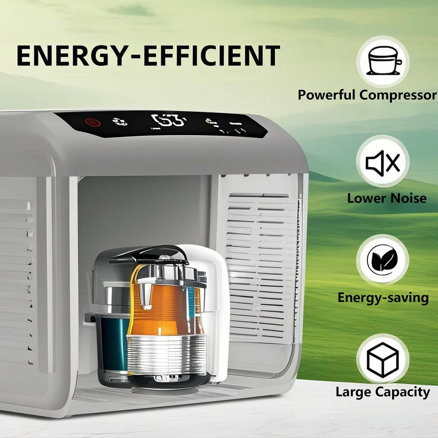 LHRIVER LHRIVER 12V 19QT(18L) Car Refrigerator, Portable Electric Cooler RV Fridge DC/AC, -4℉~68℉, Mini Fridge for Camping, Travel, Truck, Home, Fishing, RV