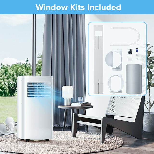 LHRIVER Portable Air Conditioner 5000BTU (8000 BTU ASHRAE), AC, Cools 250 Sq.Ft, 24H Timer, Quiet Operation, 2 Fan Speed for Bedroom Office Home