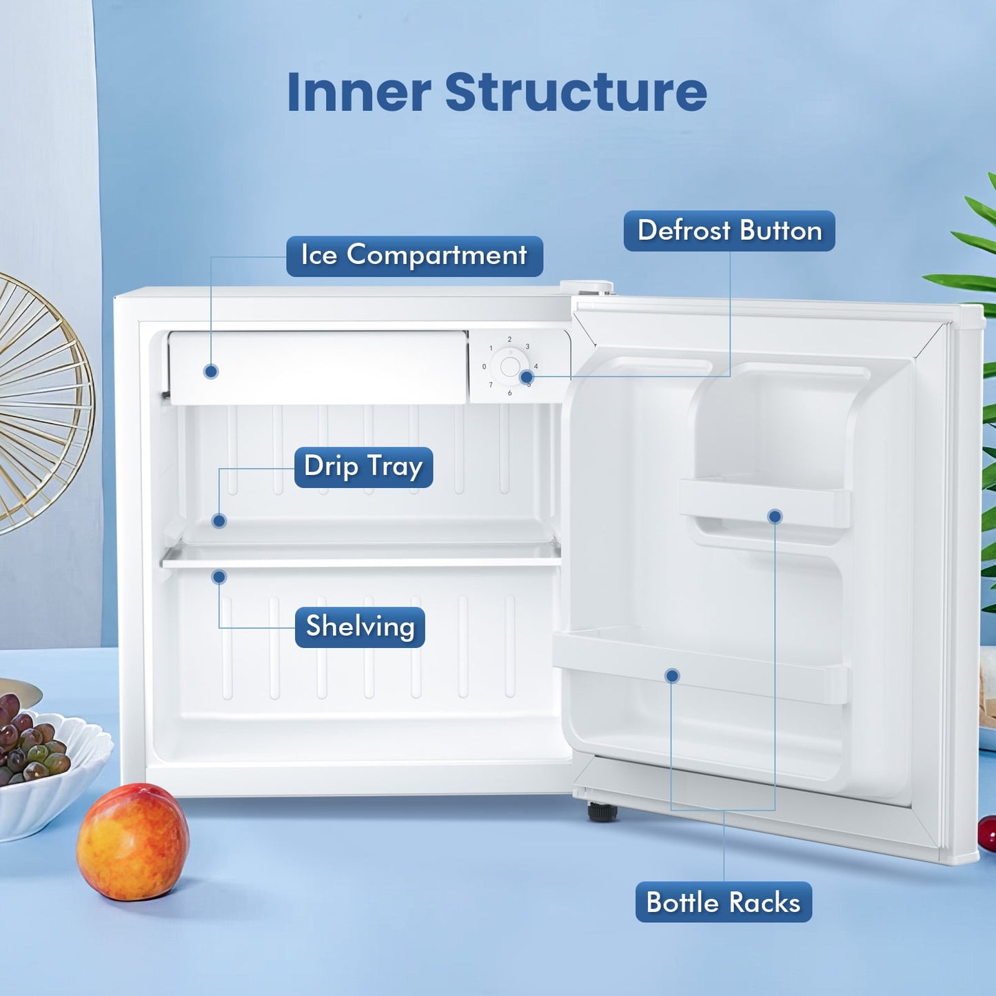 LHRIVER Upright Freezer, Energy Saving 1.1 Cu.ft Single Door Compact Upright Freezer with Reversible Door(White)