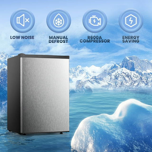 LHRIVER Upright Freezer, Energy Saving 3.0 Cu.ft Single Door Compact Upright Freezer with Reversible Door(Silver)