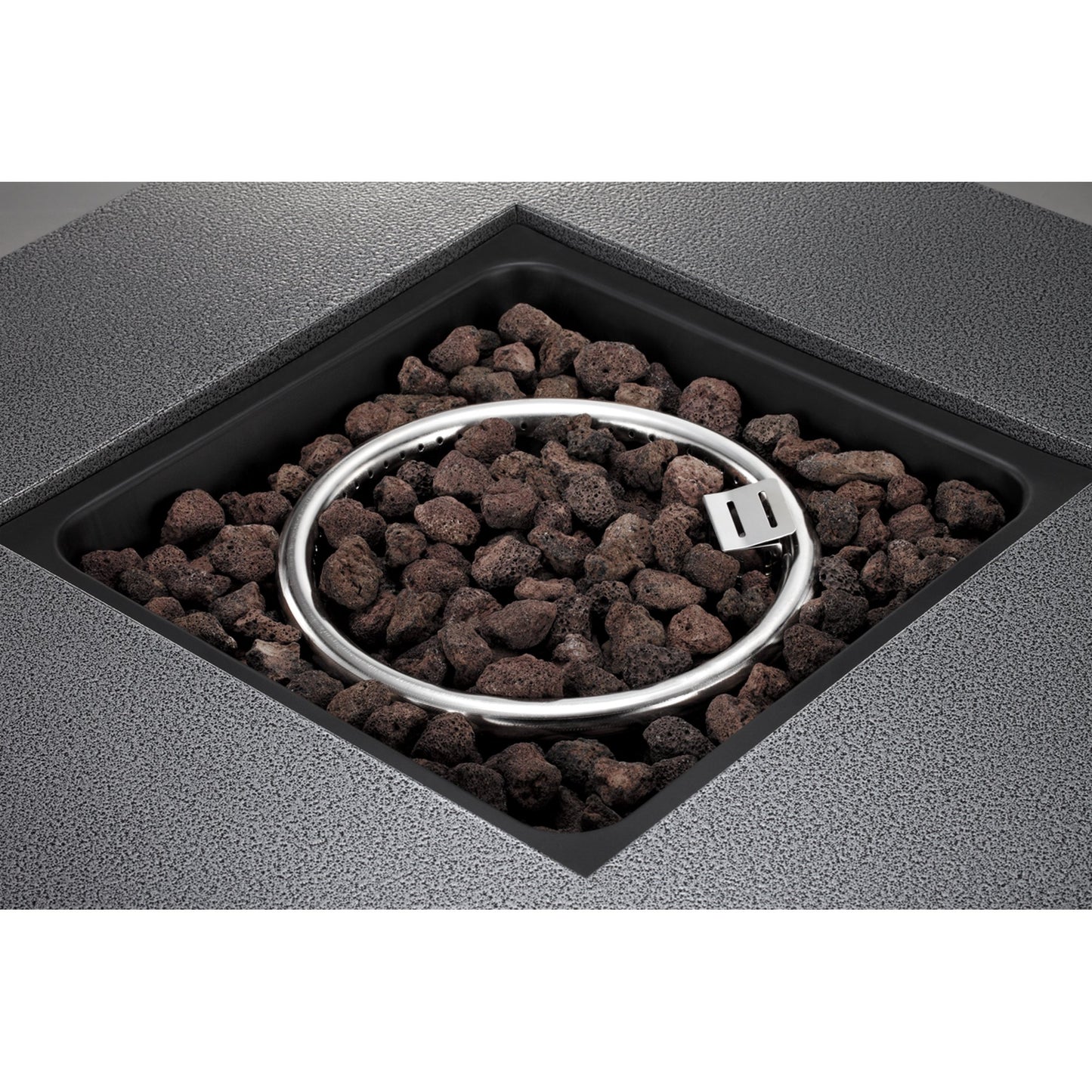 LHRIVER 28" Outdoor Propane Fire Pit Table with Lid, 50000 BTU Heat Output, Metal Stove with Lava Rocks, for Picnics/Bonfires/Patio Gardens