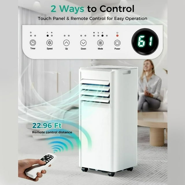 Havato 8,000 BTU Portable Air Conditioners, 4-in-1 Portable AC Unit Up to 350 Sq.Ft, 4 Modes Quiet Air Conditioner with Remote Control, Cool, Fan, Dehumidifier,24H Timer,Bedroom, Office, Apartments