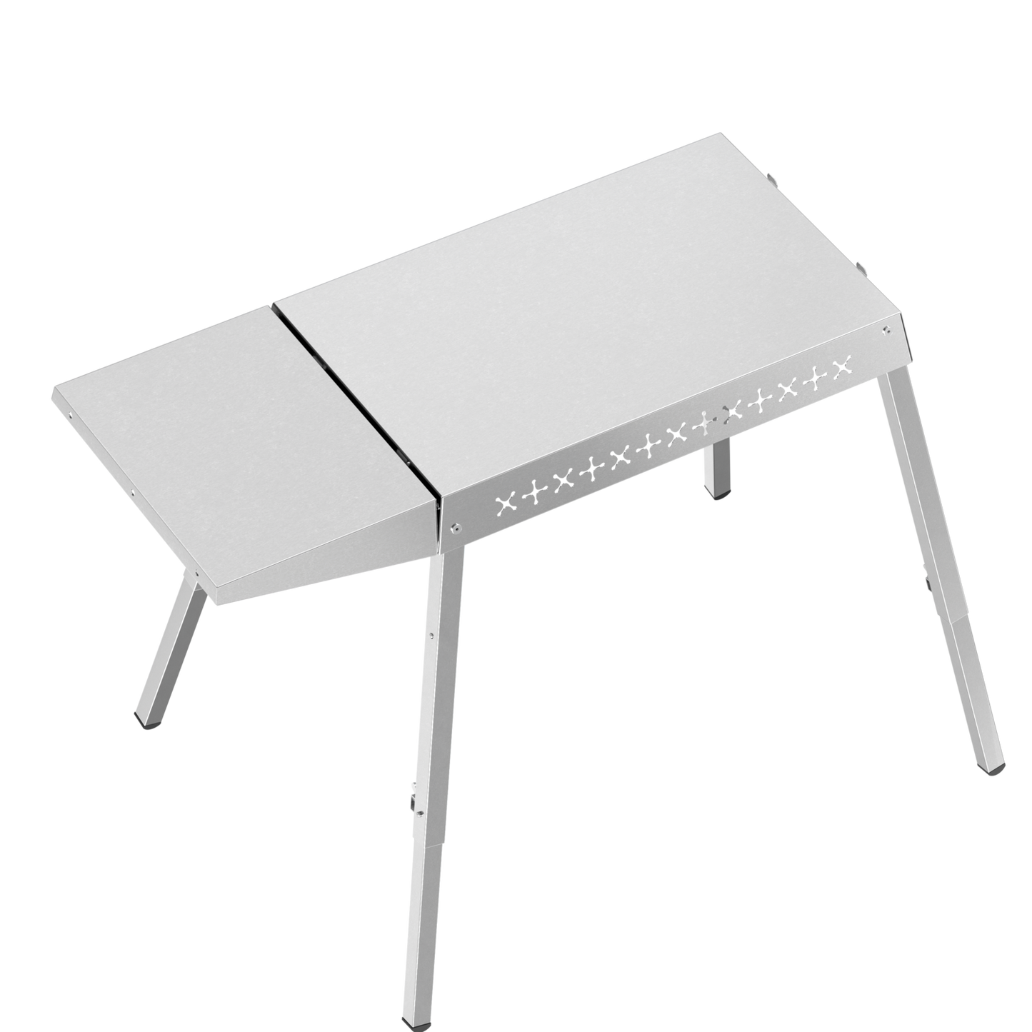 LHRIVER Food Grade 304 Stainless Steel BBQ Grill Table, Adjustable Legs BBQ Grill Stand for Tabletop Griddle