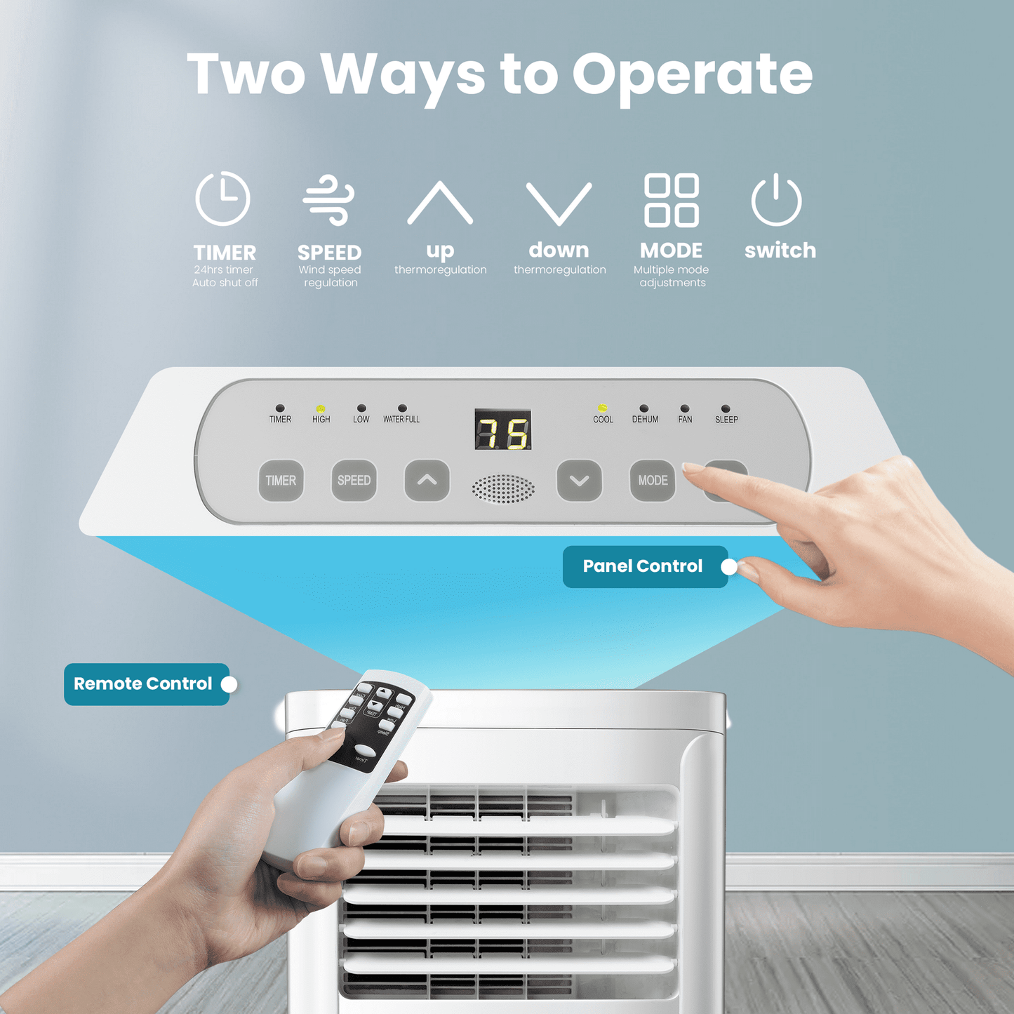 LHRIVER Portable Air Conditioner with Window Kits 5000BTU (8000 BTU ASHRAE), Dehumidifier, Fan, AC unit