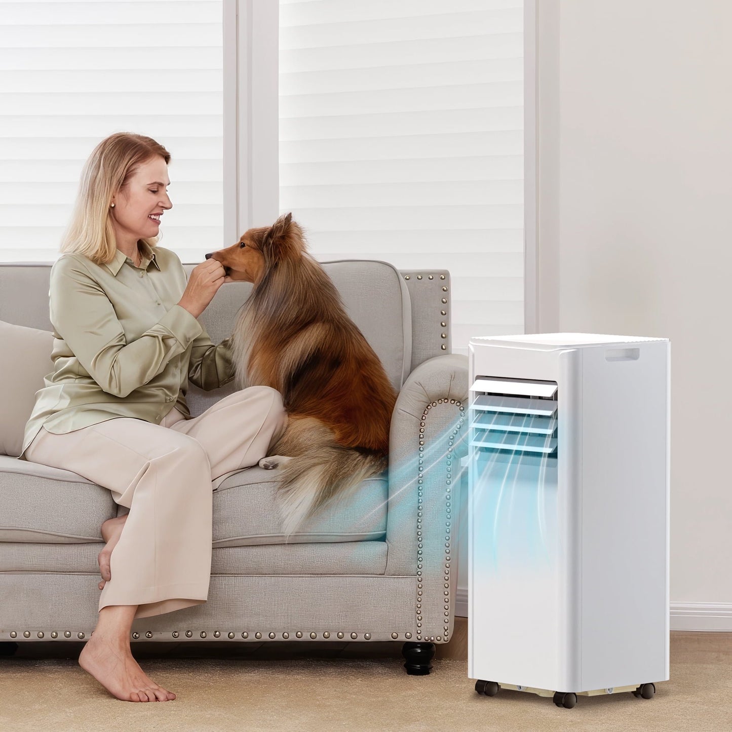 Havato 6,000BTU (10,000 BTU ASHARE) Portable Air Conditioner with Remote Control, Cools up to 350sq. ft, 24H Timer, 4-in-1, Bedroom/Office/Home/Dorm-White