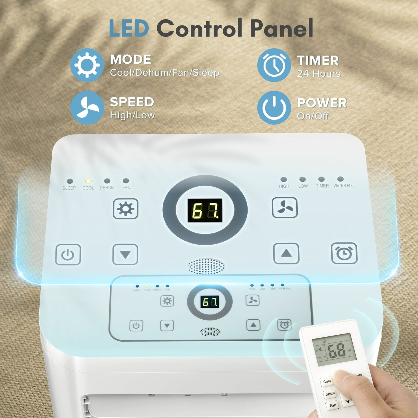 LHRIVER Portable Air Conditioner with Window Kits 6000BTU (10000 BTU ASHRAE), Dehumidifier, 2 Fan Speeds, AC unit