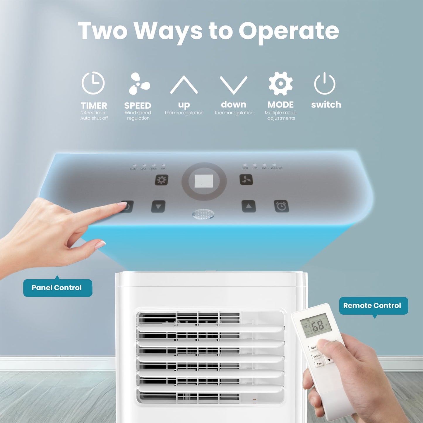 LHRIVER Portable Air Conditioners with Window Kits 5000BTU (8000 BTU ASHRAE), Dehumidifier, 2 Fan Speeds, AC Unit for Room