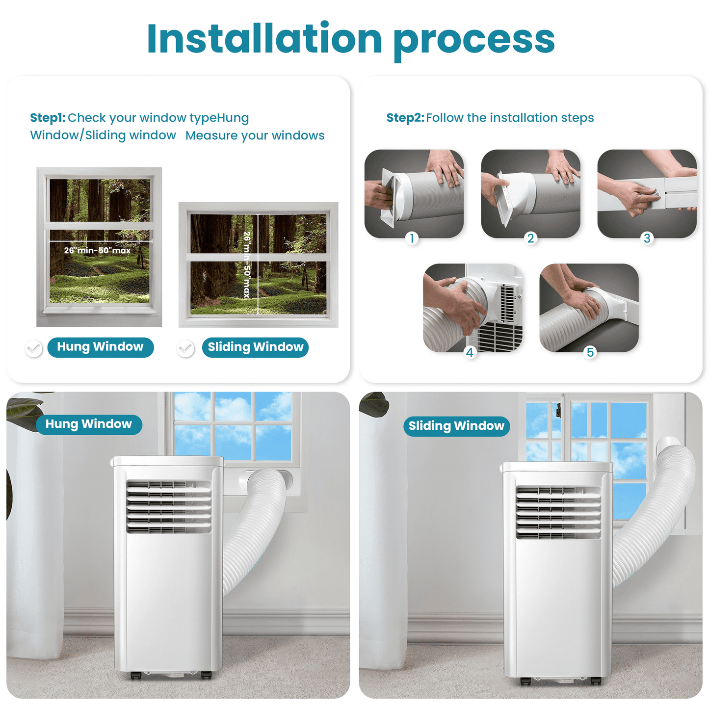 Havato Portable Air Conditioner, 5000BTU(8000BTU ASHRAE), with Remote Control, Refrigeration, Dehumidification and Fan