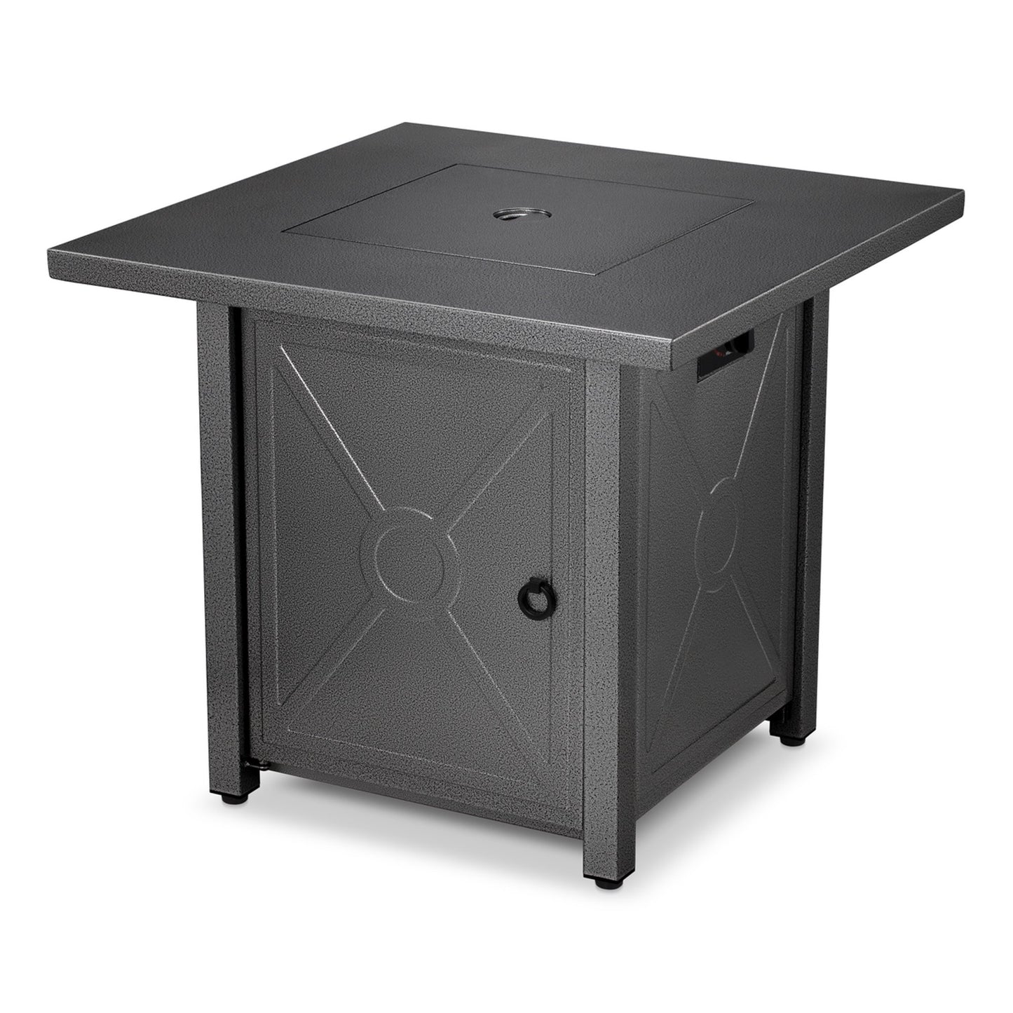 LHRIVER 28" Outdoor Propane Fire Pit Table with Lid, 50000 BTU Heat Output, Metal Stove with Lava Rocks, for Picnics/Bonfires/Patio Gardens