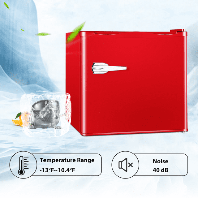 LHRIVER Mini Upright Freezer Compact Refrigerators,1.2Cu.ft Small Stand up Freezer for Home Office, Red