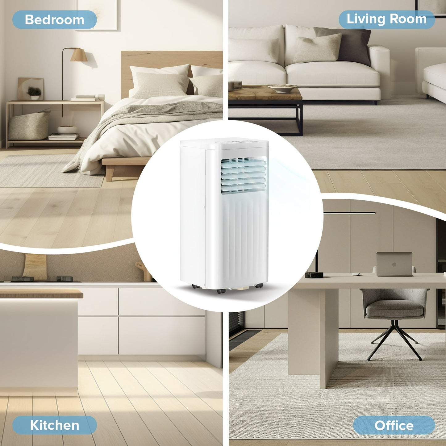 LHRIVER Portable Air Conditioner with Window Kits 6000BTU (10000 BTU ASHRAE), Dehumidifier, 2 Fan Speeds, AC unit