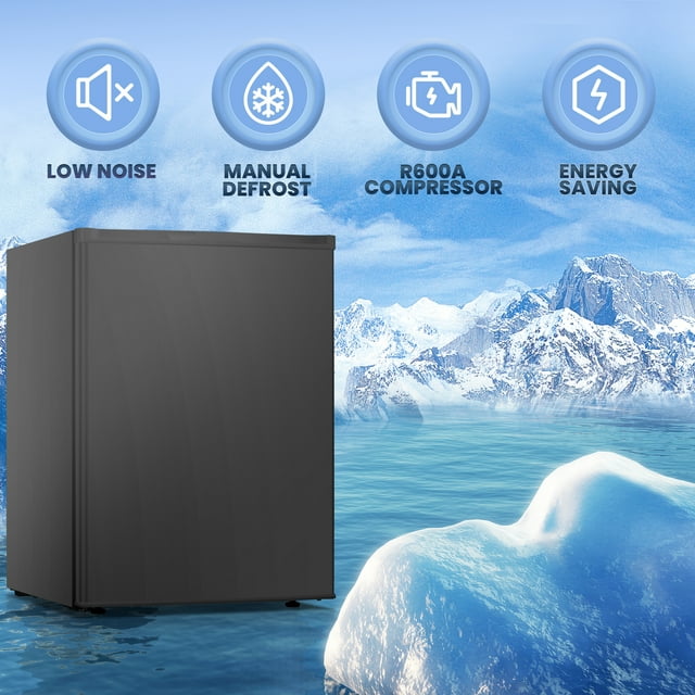 LHRIVER Upright Freezer, Energy Saving 2.1 Cu.ft Single Door Compact Upright Freezer with Reversible Door(Black)