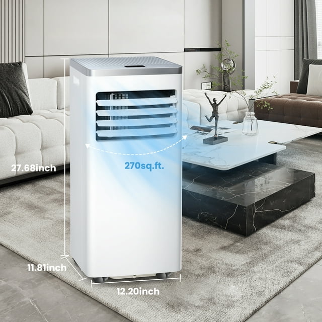 LHRIVER Portable Air Conditioner 5000BTU (8000 BTU Ashare), Cool to 200 Sq.ft, 3 in 1 Portable AC unit with Dehumidifier & Fan, For Home/Office